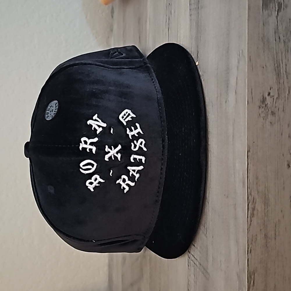 Born x Raised black fitted hat 7 5/8